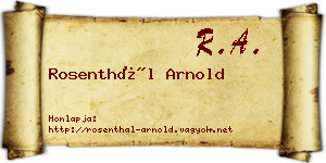 Rosenthál Arnold névjegykártya